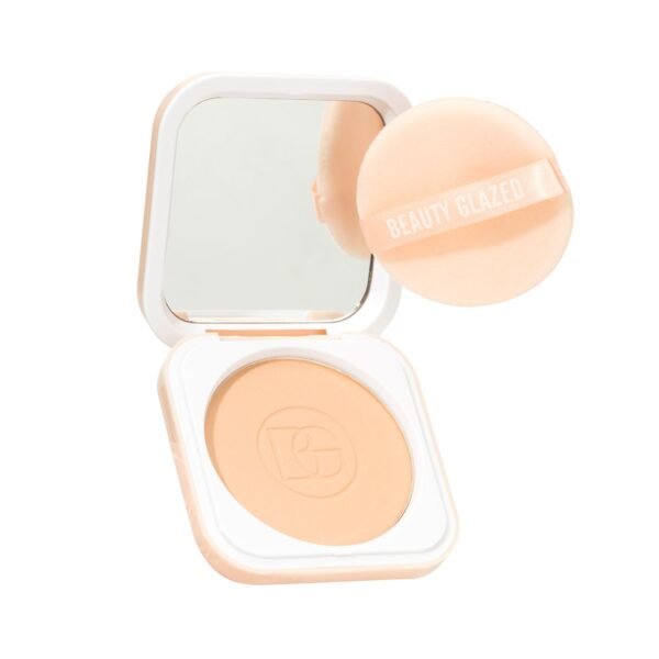 Beauty Glazed Face Powder 24h Oil Control Matte Flawless Full Coverage Velvet Compact Long Lasting Soft Waterproof With Mirror And Puff