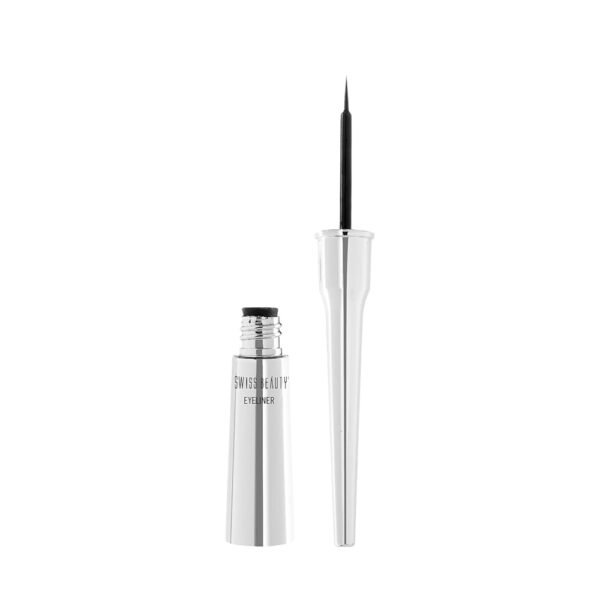 Swiss Beauty Waterproof Liquid Black Eyeliner | Smudge Proof, Transfer Proof Eye Liner for Eye Makeup | Black, 4ml by Glowrity