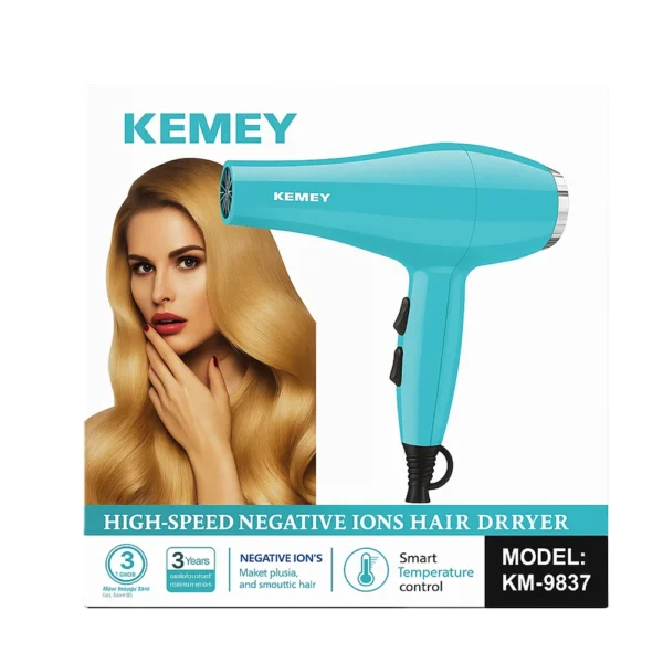 Kemey High-Speed Negative Ions Hair Dryer KM-9837
