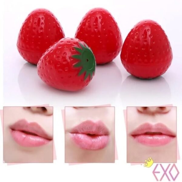 Strawberry Shape Lip Balm For Softer Lips Pink