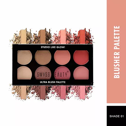 Swiss Beauty 8 Color Ultra Blush Palette - 01