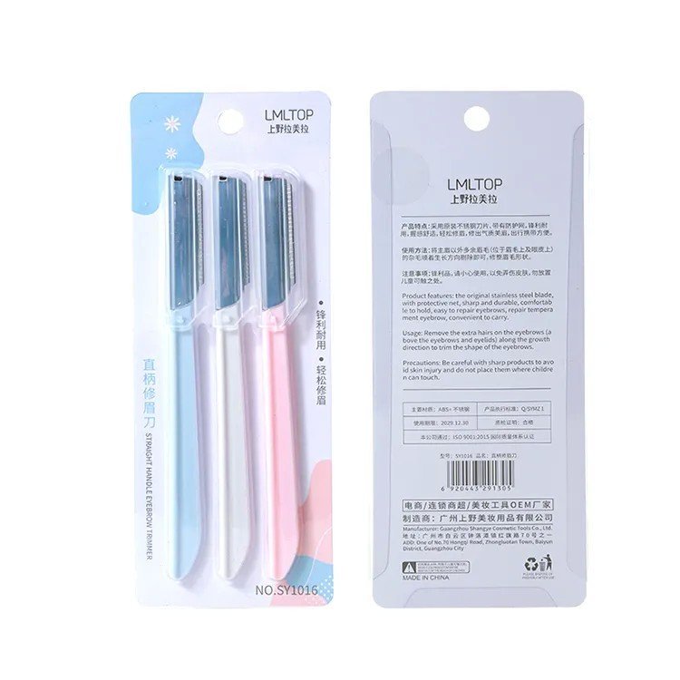 LMLTOP 3pcs Straight Handle Eyebrow Trimmer