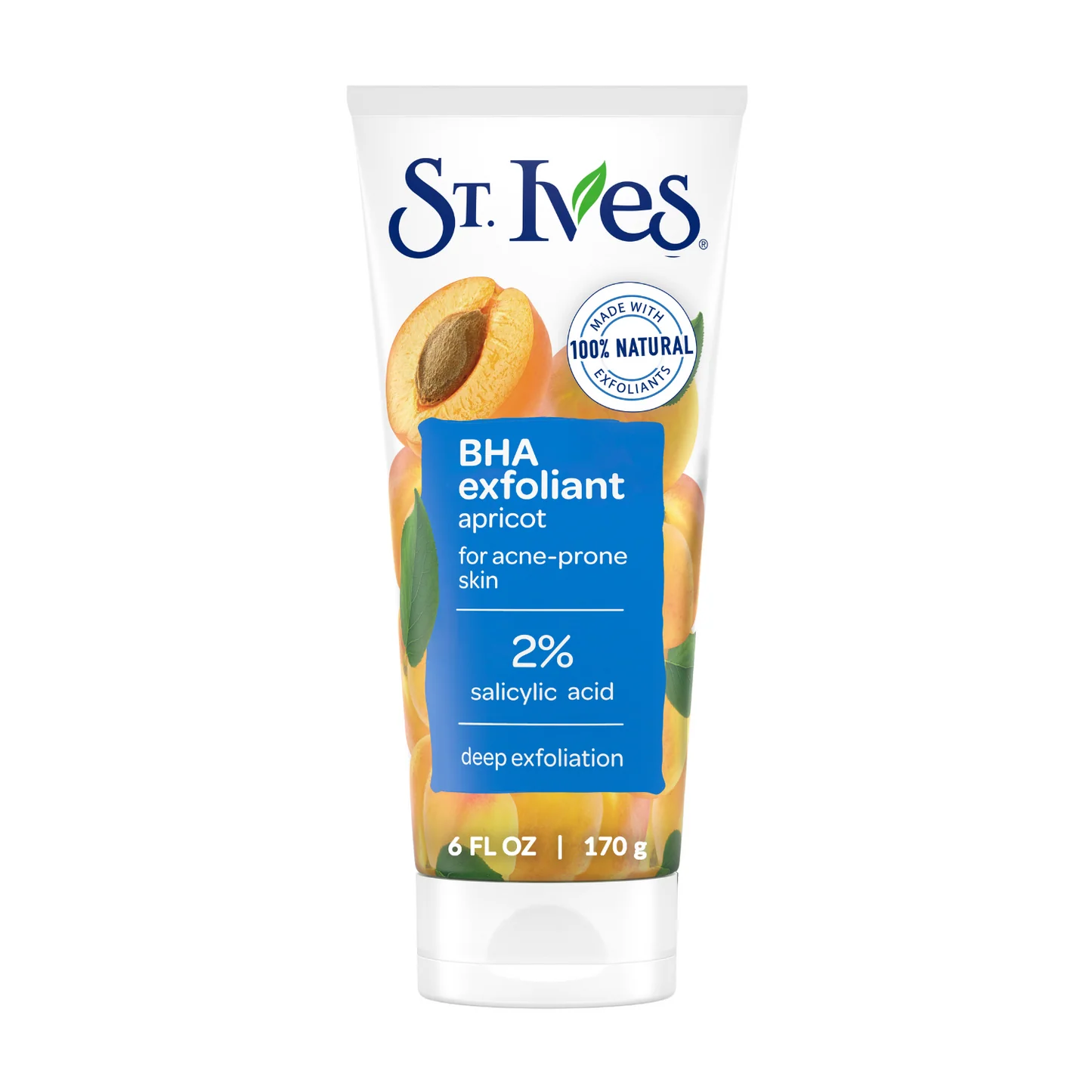 St.Ives BHA Face Exfoliant, Apricot Facial Exfoliator for Acne Prone Skin - 170g
