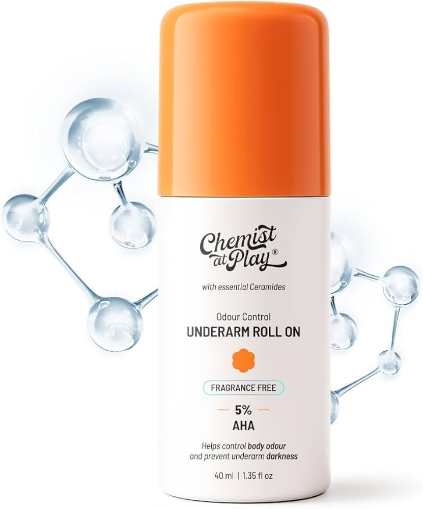 Chemist at Play UnderArm Roll-On with 5% AHA, Lactic Acid & 1% Mandelic Acid 40 ml