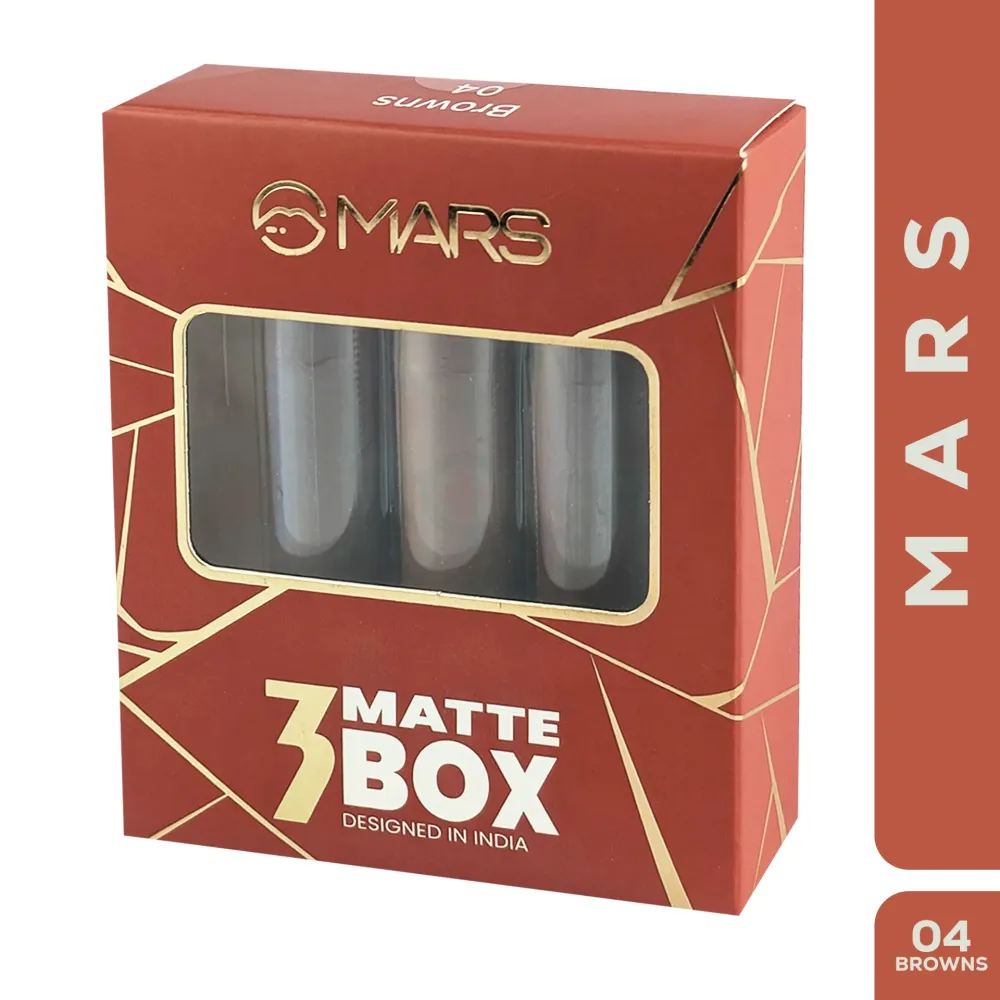 MARS 3 Matte Box Lipsticks Set (Browns-04)