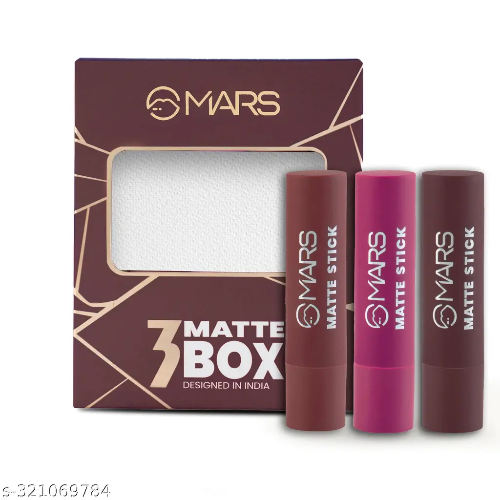 MARS 3 Matte Box Lipsticks Set  (All Rounder-06)