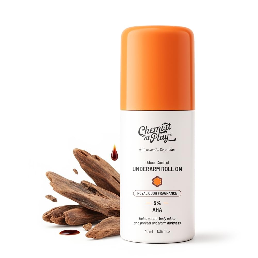 Chemist at Play UnderArm Roll-On with 5% AHA Royal Oudh Fragrance