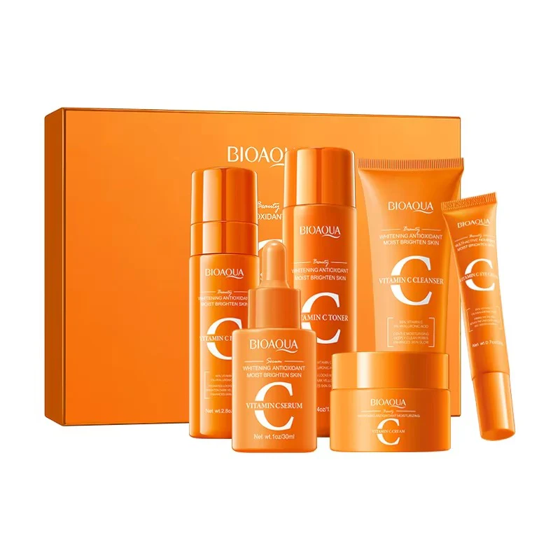 BIOAQUA Vitamin C Skincare Set - 6-Piece Whitening & Antioxidant Kit