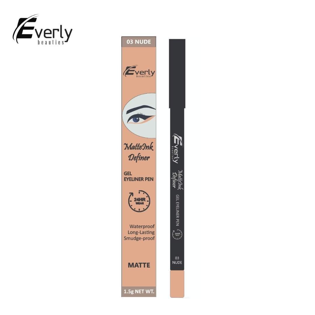 Everly Beauties Matte Ink Definer Gel Eyeliner Pen Kajal – Nude