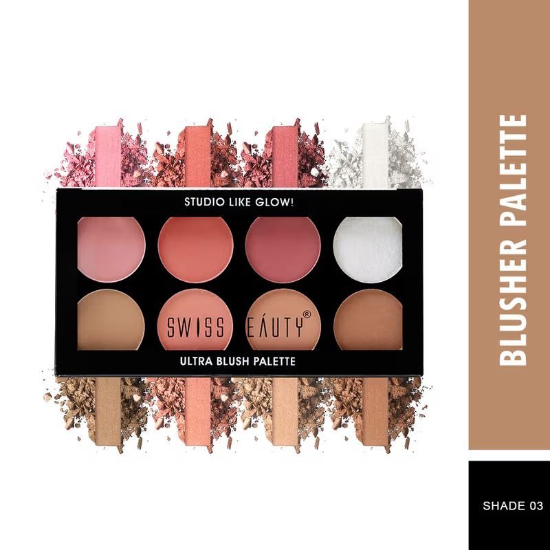 Swiss Beauty 8 Color Ultra Blush Palette - 03