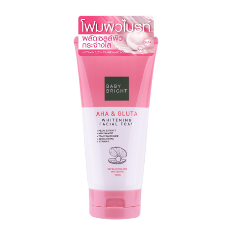 Baby Bright Aha & Gluta Whitening Facial Foam 120g