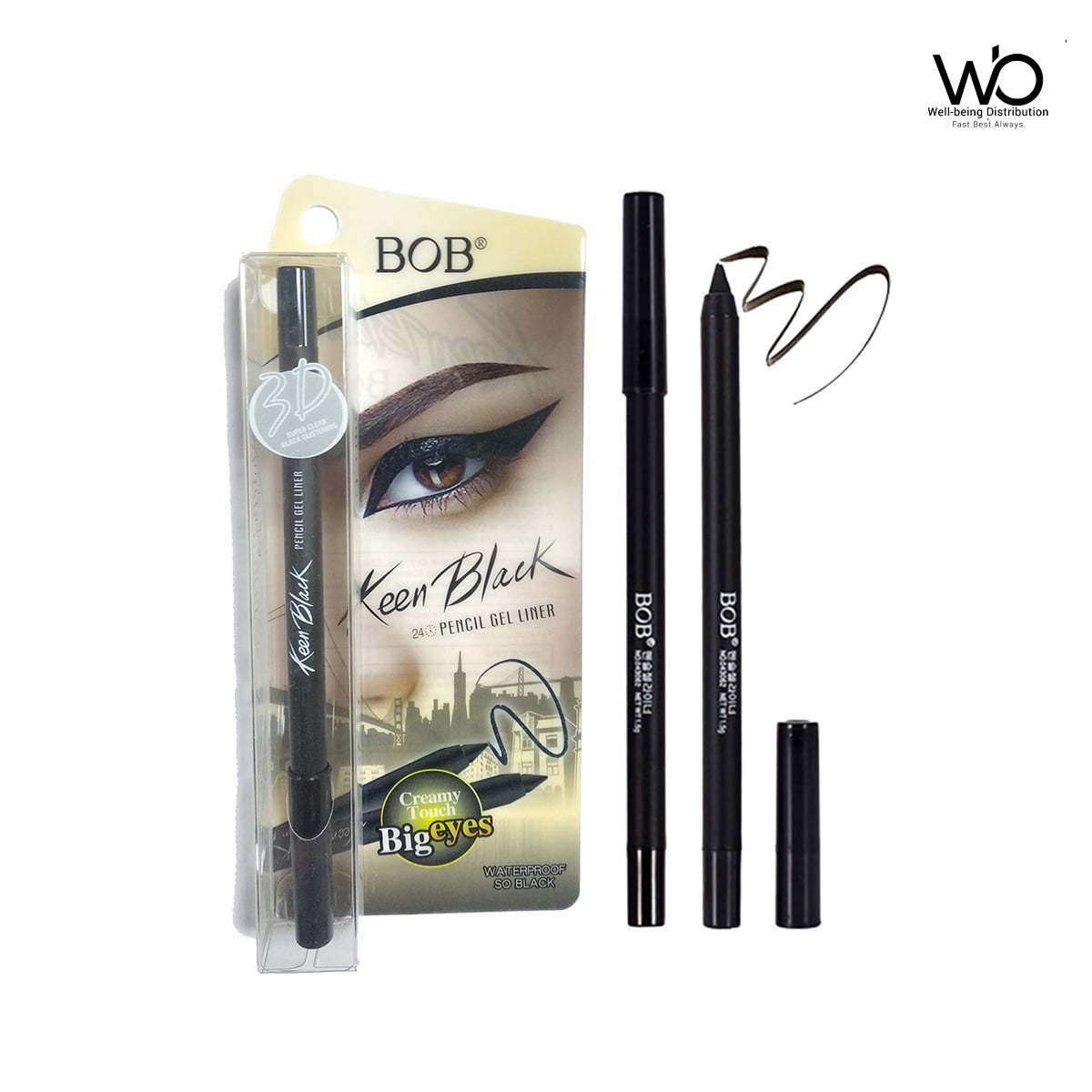 BoB Keen Black 24H Pencil Gel Eyeliner / Kajal