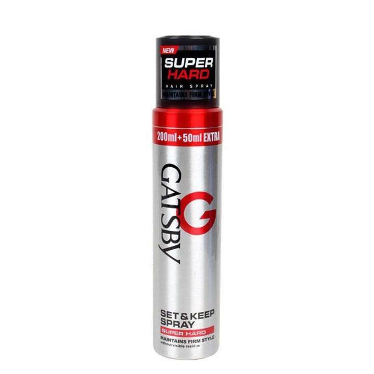 GATSBY Set and Keep Spray Super Hard Hair Spray - 250ml