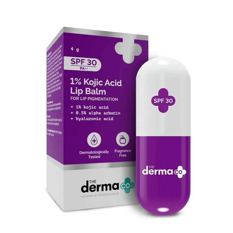The Derma Co 1% Kojic Acid Lip Balm With Alpha Arbutin & Hyaluronic Acid, Spf 30 Pa++