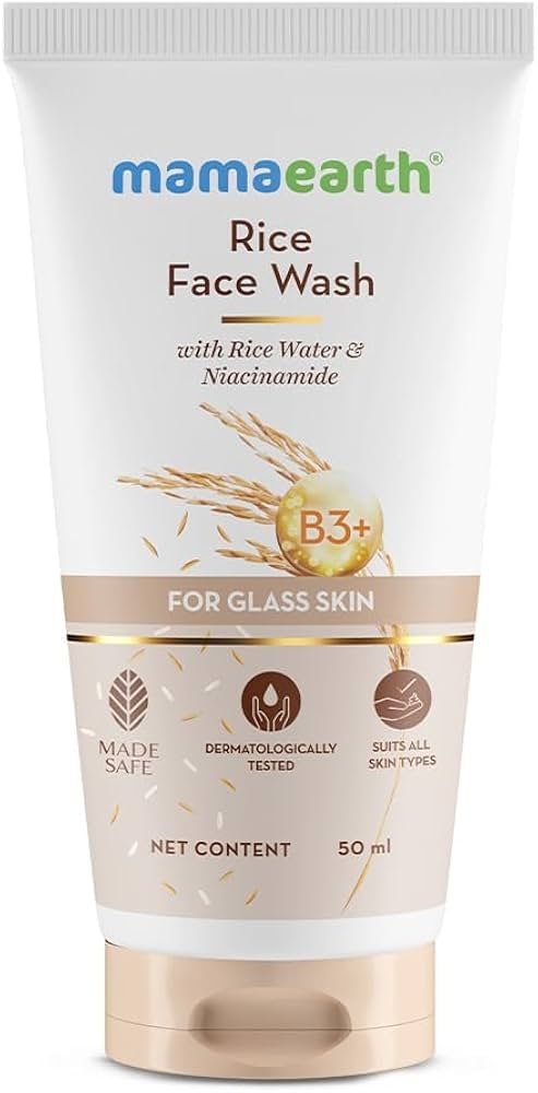 Mamaearth Rice Face Wash With Rice Water & Niacinamide for Glass Skin 50 ml