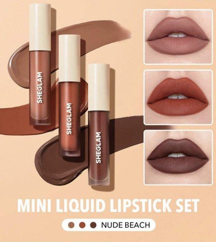 SHEGLAM Matte Allure Mini Liquid Lipstick Set-Nude Beach